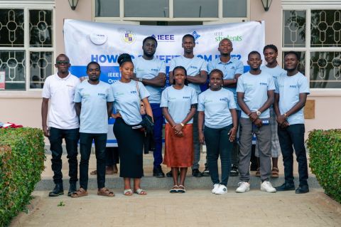 Group photo of IEEE SPAx organisers and participants outside the venue.
